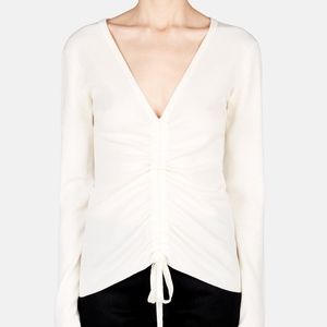 T by Alexander Wang Ruched Long Sleeve Top